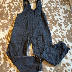 Free People Black Denim Overalls